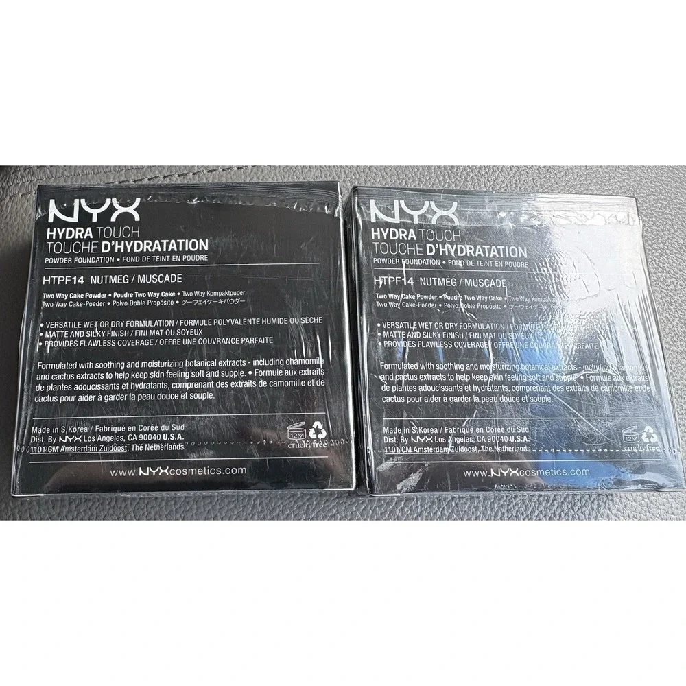 NEW Lot Of 2 NYX Nutmeg HTPF14 Hydra Touch Powder Foundations In Boxes